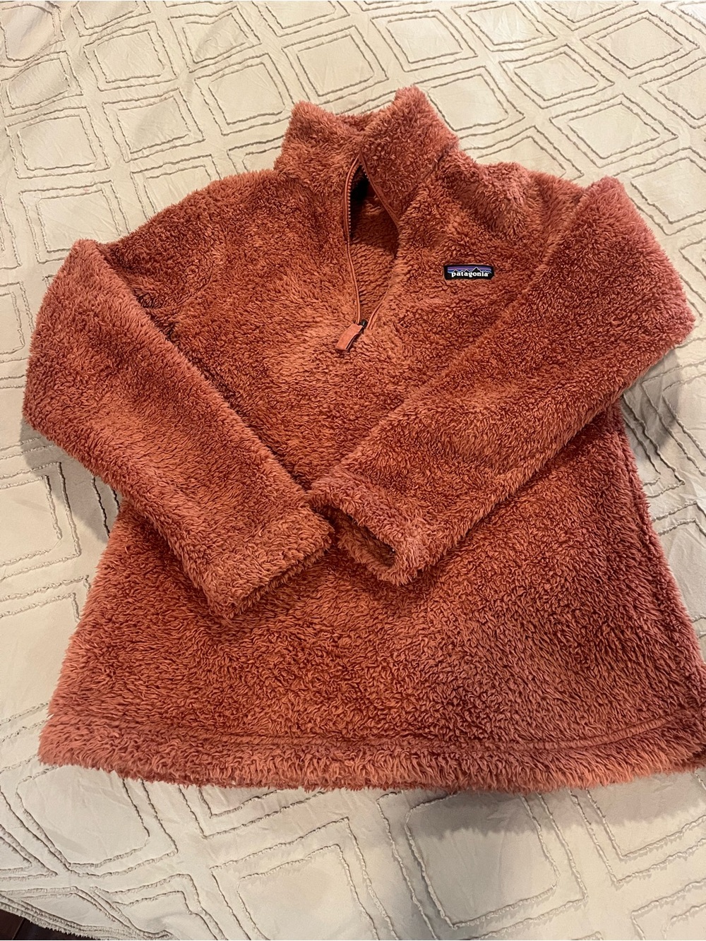 Patagonia Women's Rust Coral Plush Quarter-Zip Pullover